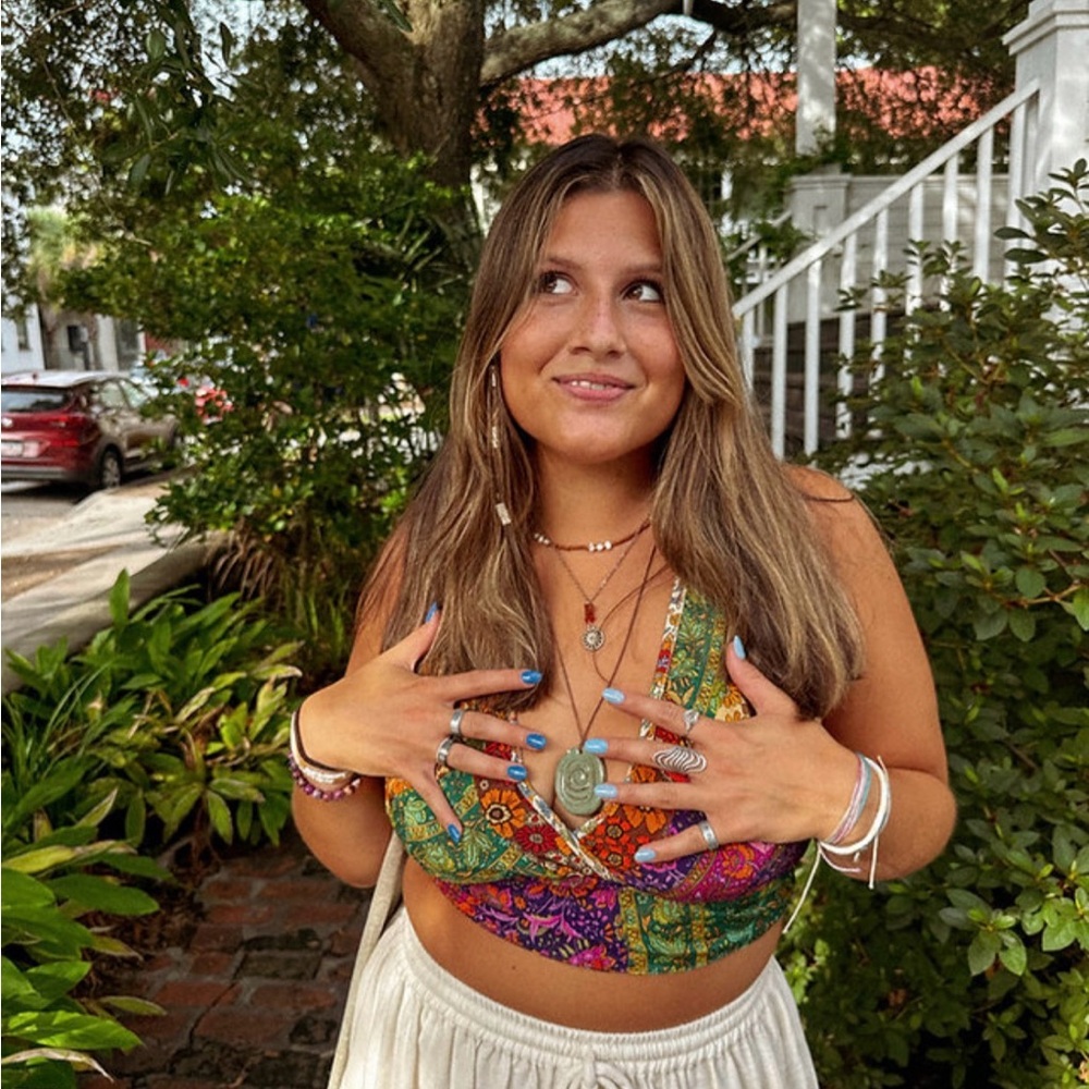 Euc Gardenbelle Shop Patch Work Patchwork Halter … - image 3